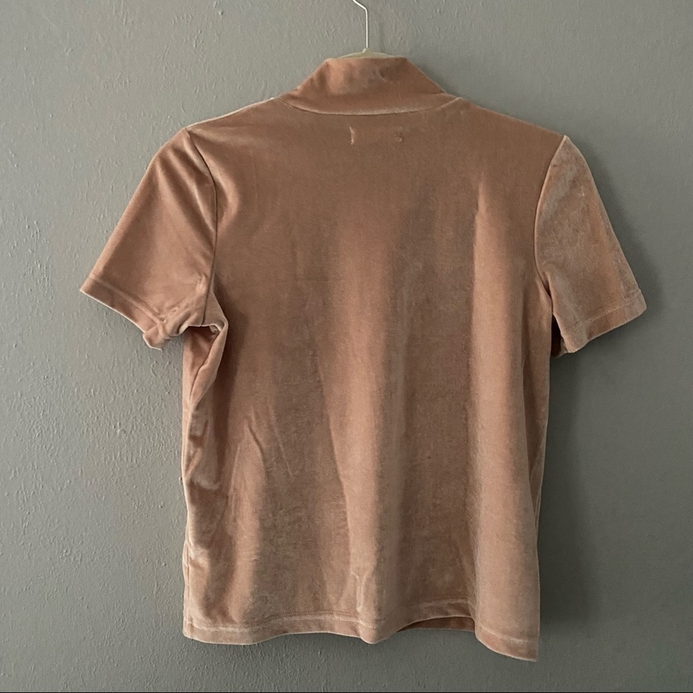 Madewell Velvet Mock Turtle Neck Top - Picture 4 of 6